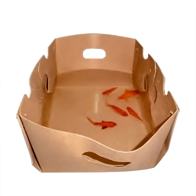 Cartons enduits de cire de fruits de mer